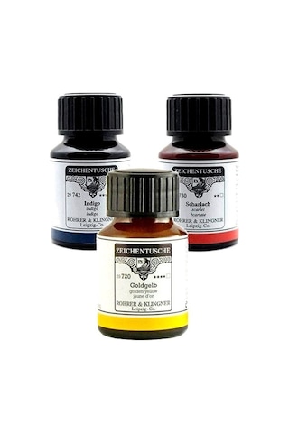 Rohrer&klingner Kaligrafi Mürekkebi Zeichentusche 29-airbrush-fırça-divit 50ml-753-yellow Green Çok Renkli