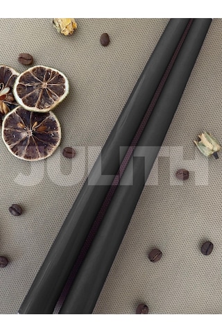 Kokulu 2'li Paket Uzun Çubuk Konik Şamdan Mumu Siyah