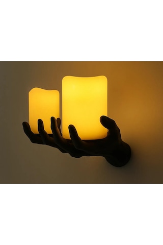 Gotik El Aplik Korku Temalı Dekoratif Duvar Mumluğu Mumsuz