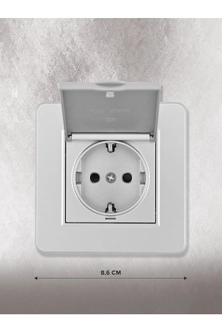 Arte Milano Kutusu İle Monüler Topraklı Ve Çocuk Güvenlik Kapaklı Priz 343354748 Set16-1-41-1 Silver