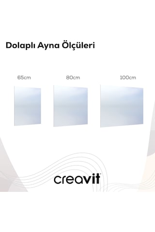 D10 80 Cm Düz Ayna Beyaz