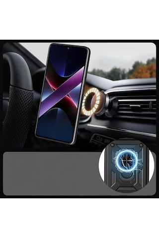 Xiaomi Poco X8 Pro Kılıf Kamera Korumalı Zırh Tank Sürgülü Vega Kapak Siyah