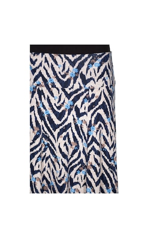 Barem Kadın Arzu Korsajlı 6 Parçalı Zebra Desen Çiçekli Lacivert Etek Lacivert