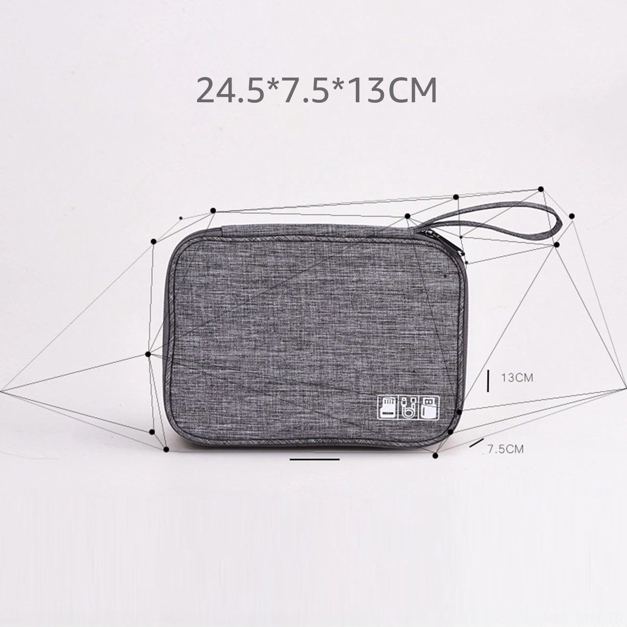 Moveevo Üst Mavi Taşınabilir Elektronik Aletler Saklama Çantası - Powerbank, Şarj Kablosu Ve Kulaklık Koruyucu Organizatör Çok Renkli