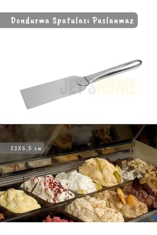 Dondurma Spatulası Paslanmaz Çelik Spatula Dondurma Kazıyıcı No: 1 23x6,5 Cm Metalik Gri