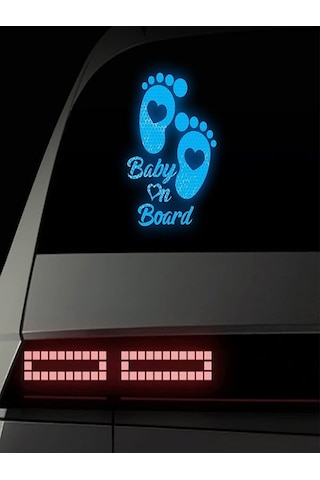 Reflektörlü Arabada Bebek Var Oto Sticker Yapıştırma