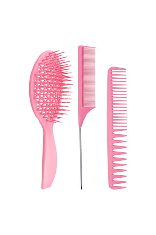 Suofeng Saç Fırçası Seti: Dolaşma Açıcı Fırça Ve Tarak - Kıvırcık, Kalın, İnce, Uzun Doğal Saçlar İçin Saç Derisi Masajı 3'lü Paket