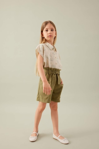 DeFacto Kız Çocuk Crop Desenli Kısa Kollu Gömlek B5065A824SMYL356