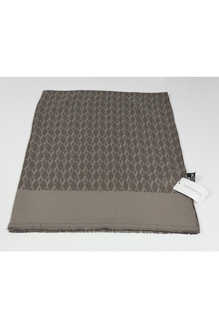 Armanda Cotton Monogram Desen Şal - 3098-1015 Kahverengi