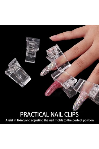 Reedark 132 Parça Tırnak Uzatma Seti: 120 Adet Farklı Boy Tırnak Formu, 10 Adet Tırnak Klembi, 1 Adet Çift Uçlu Fırça Ve 1 Adet Tırnak File