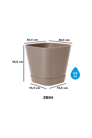 So-zb04 Zambak Dekoratif Plastik Saksı 5.6 Lt No:4 Mocha 6 Adet