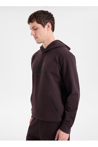 National Geographic N6wm-swt4082 Kahve Erkek Kapüşonlu Baskılı Relaxed Sweatshirt
