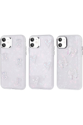 Apple Uyumlu iPhone 11 Kılıf Kabartma Figürlü Parlak Eralli Silikon