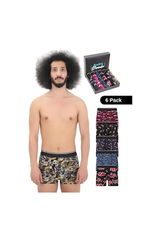 Andredimoda Erkek 6'lı Boxer 1. Sınıf Kumaş Premium Paket Özel Dizayn. Düz Likralı Boxer Şort Çeyizlik Hediyelik Karışık2 Karışık2