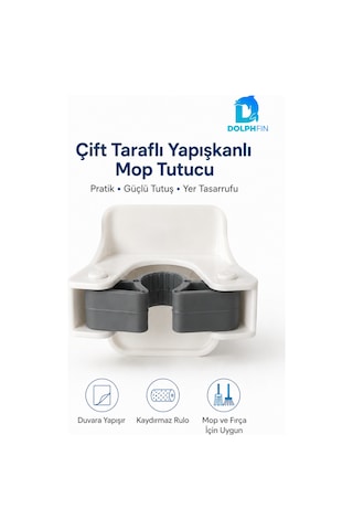 Yapışkanlı Mop Ve Süpürge Tutucu Duvara Monte Kaydırmaz Rulolu Organizer Çok Renkli