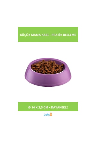 Sağlam Yıkanabilir Küçük Yuvarlak Mama Kabı Mor, Mavi, Yeşil, Pembe