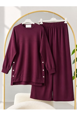 Lovie Moda Kadın Tesettür Yanı Çıtçıtlı Basic Takım Bordo Lovie Moda Kadın Tesettür Yanı Çıtçıtlı Basic Takım Bordo