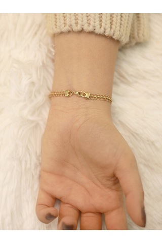 14 Ayar Altın Viyana Zincirli Baget Bileklik Altın