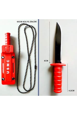 Omeniv Retro Vintage Stil Kamp Çakı Mini Kamp Bıçak Anahtarlık Zincir Kolye Kırmızı