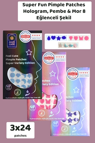 Mari Care Feel Cute Pimple Patches 3'lü Avantajlı Set 72 Adet