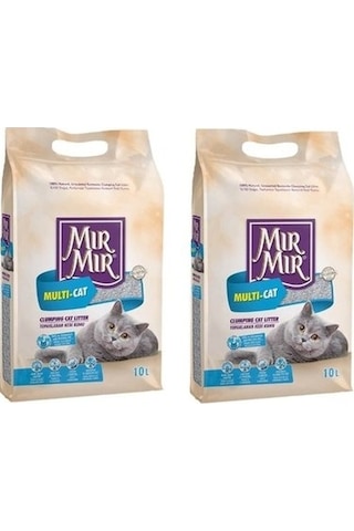 Mırmır Multi-Cat Topaklaşan Bentonit Kedi Kumu 2 x 10 L