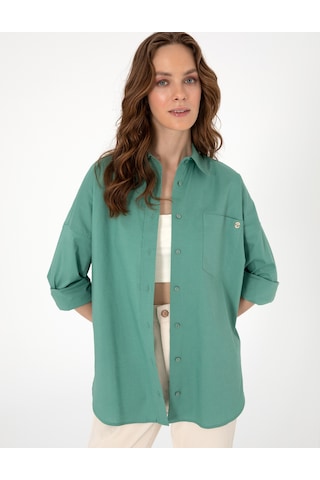 Pierre Cardin Kadın Yeşil Gömlek Desenli 50313596-vr054 Yeşil