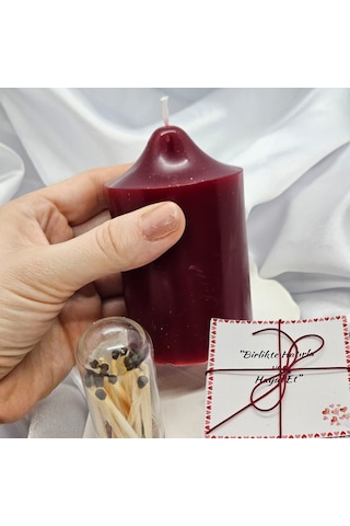 Silindir Mum Sevgililer Gününe Özel