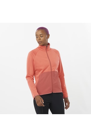 Salomon Essentıal Warm Kadın Tam Fermuar Polar Mineral Red Lc2191700 Pembe