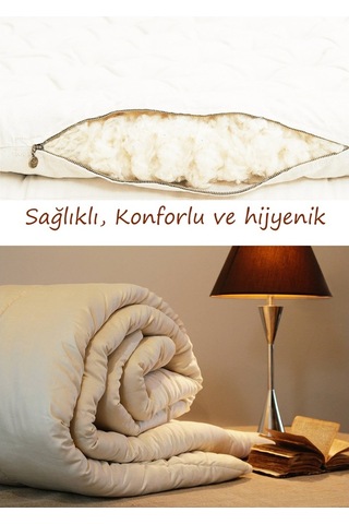 Elyaf Sepeti Tek Kişilik Yün Yorgan Kenarı Biyeli 155X215 Cm