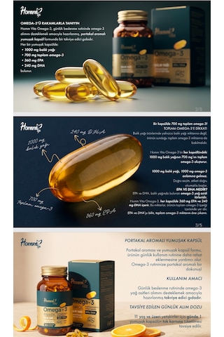 Homm Vita Omega 3 Balık Yağı Takviye Edici Gıda
