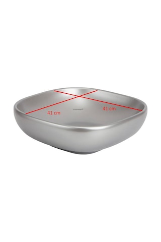 Smanni - Alya 41 Tezgah Üstü Lavabo Mat Platin - Lv1130-208- Platin