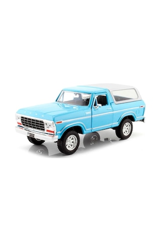 1978 Ford Bronco Hard Top 1:24 Ölçek Die-cast Metal Model Araba - Mavi/beyaz - Motor Max Çok Renkli