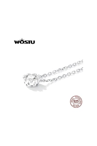 Wostu Muhteşem Parlak Gerdanlık 100% 925 Ayar Gümüş Geometrik Kesim Köpüklü Zirkon Kolye Kolye Düğün Takısı, Seçenekler: 0.4cm