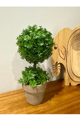 Ev Ve Ofis Hediyesi Dekoratif Yapay Şimşir Ağacı - Saksılı 10x24 Cm Yeşil