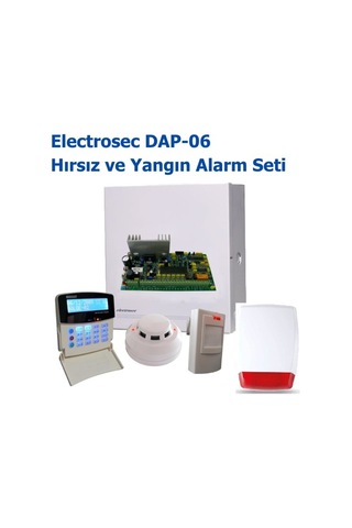 Electrosec Dap-06 Kablolu Soygun Ve Yangın Alarm Seti 6 Bölgeli