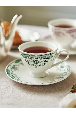 Roomi Seramik Çay Takımı 200 Ml, Fincan Ve Fincan Tabağı Seti 253613822 Beyaz