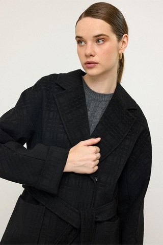 Olcay Torba Cepli Kendinden Desenli Oversize Limited Edition Kaban Siyah 3140