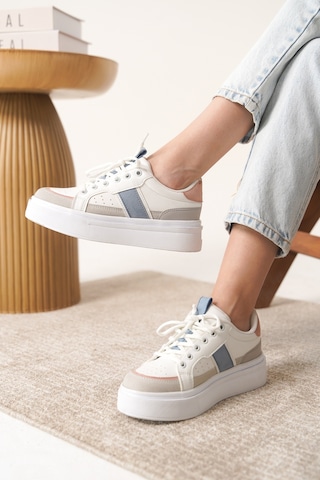 Garantili D2501 Günlük Ortopedik Kadın Sneaker Spor Ayakkabı Beyaz