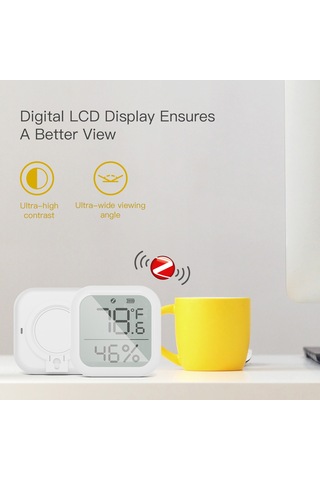 Suofeng Ev İçin Akıllı Sicaklık Nem Ölçer - Lcd Ekranlı, Uzak Kontrol, Veri Depolama, Dıy Akıllı Bağlantı, Dairesel Zigbee Ağ Geçidi Gereklidir