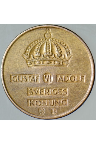 İsveç 1 Öre 1954 Kral 6. Gustaf Dönemi.