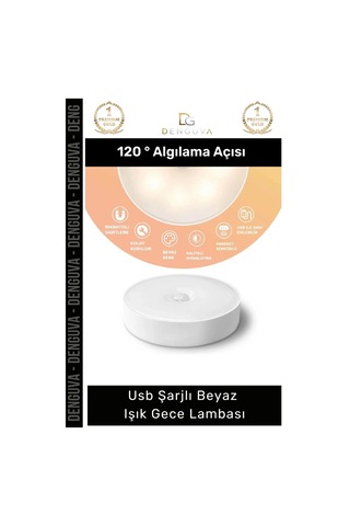 Sensörlülamba Hareket Sensörlü Şarjlı Led Akıllı Otomatik Pratik Modern Usb Şarjlı Beyaz Işık Gece Çok Renkli