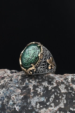 Hz. Süleyman Mührü 925 Ayar Gümüş Erkek Yüzüğü Özel Tasarım