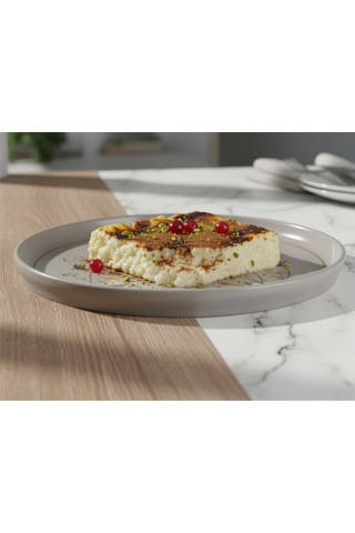 6 Kişilik Nodric Kenar Toledo Pasta Tabağı 20cm Dijital Arte Desen Krem