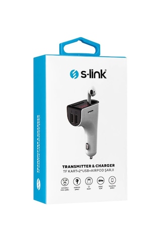S-link Sl-bt245 5v 3.1a - 5v 1a Bluetooth Kulaklık Ve Tf+usb Fm Transmitter Kdo