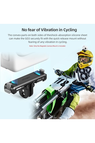 Dofolink Amagisn Alüminyum Manyetik Hızlı Çıkarma Tutucu - Insta360 Go 3 Uyumlu Spor Kamerası Aksesuarı, 1/4 İnç Ve Spor Kamera Bağlantı Arayüzü Siyah