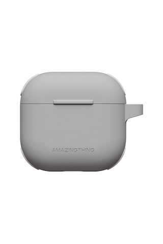Airpods 4 Kılıf Amazingthing Airbag Köşe Tasarımlı Omni Serisi Silikon Kılıf Gri