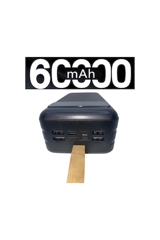 Powerbank 60.000 Mah Akım Korumalı Ledli Powerbank 60000 Amper Power Bank Renkli