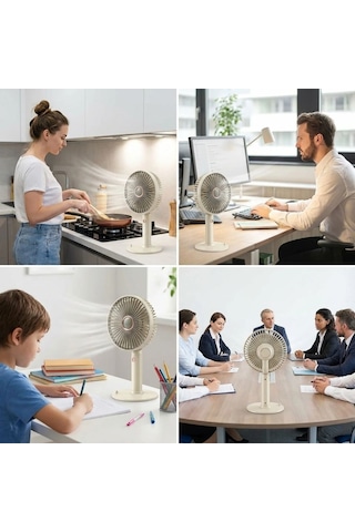 Buffer 3 Kademeli Masaüstü Fan - Telefon Tutuculu Standlı Taşınabilir Mini Fan Zb161