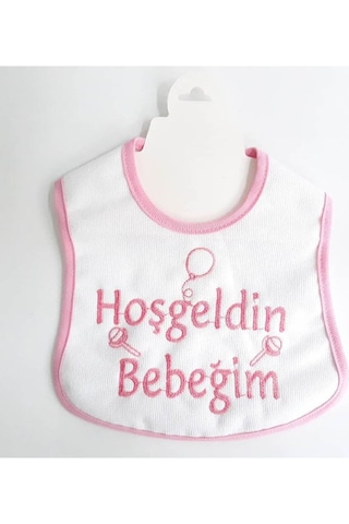 Hoşgeldin Bebeğim Su Geçirmez Kız Bebek Önlüğü Pembe