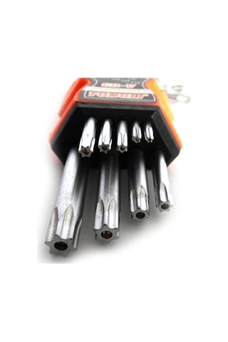 Qtools 9 Parça Çelik Kısa Alyan Takımı Tork Anahtarı Seti Yıldız